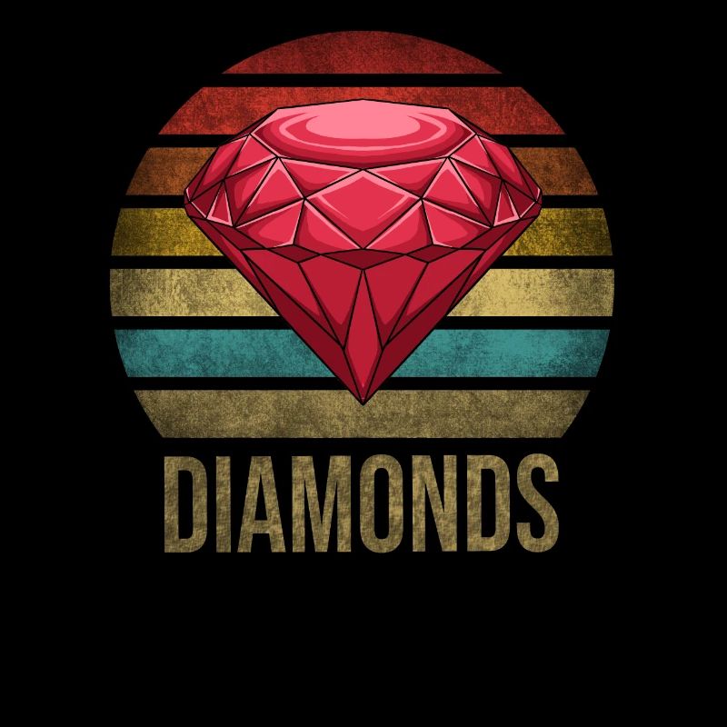 Ruby Gemstone Retro Sunset