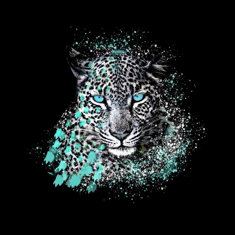 leopard, katze, wildkatze, graffiti, malerei,mint