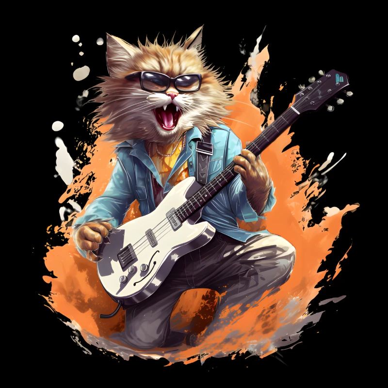 Singing Guitar Playing Cat