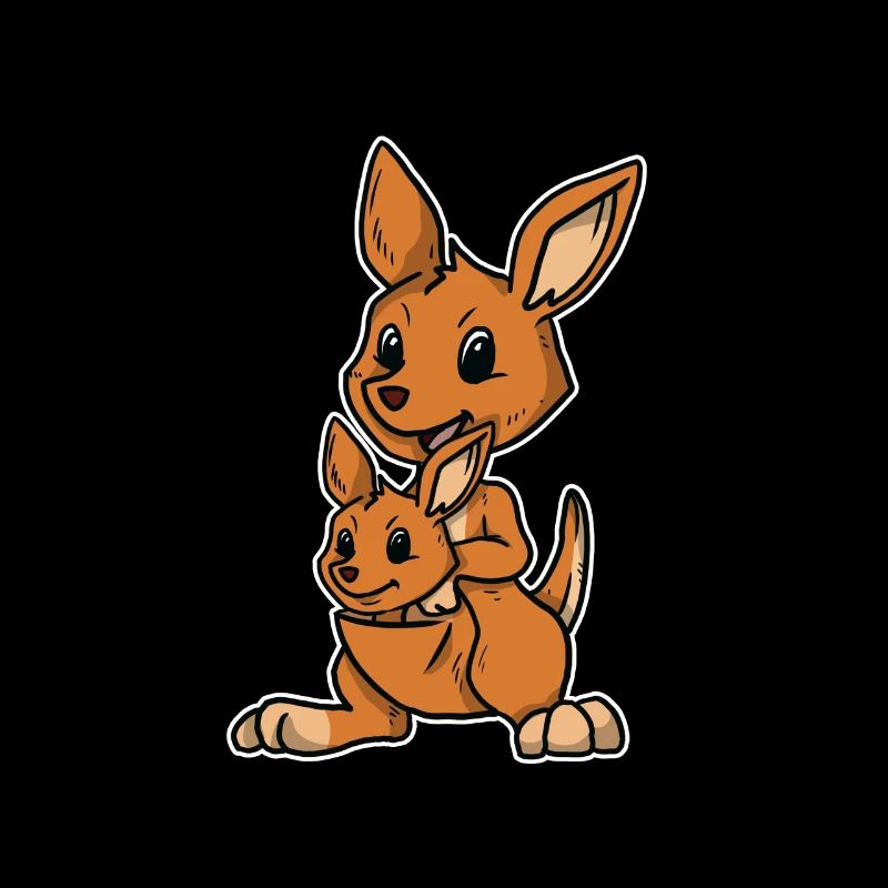 Cute Kangaroo With Baby Kangaroo Gift Idea