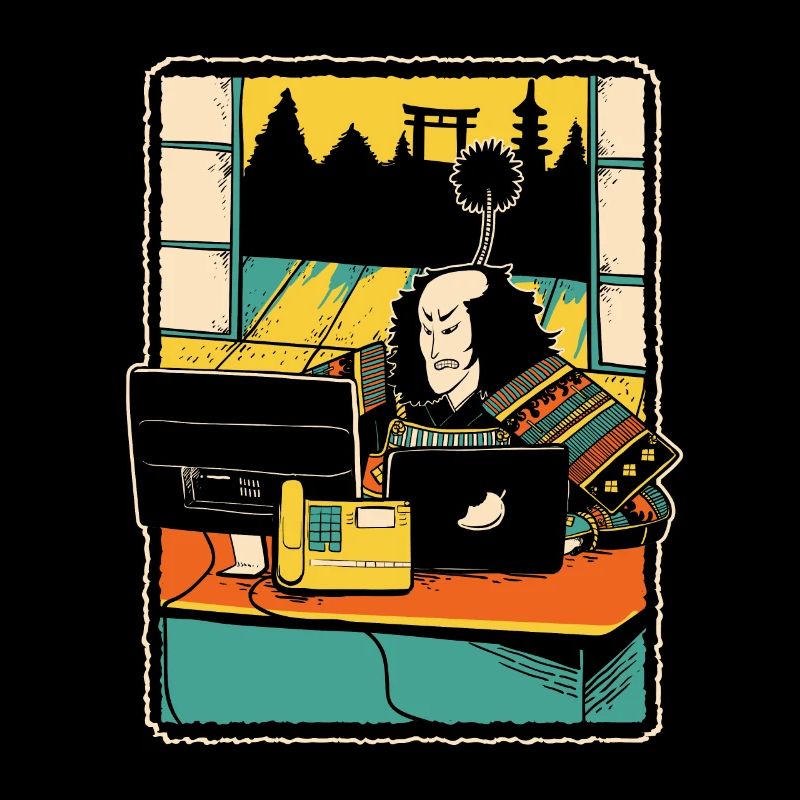 Samurai Computer Nerd Programmeur IT Web Designer