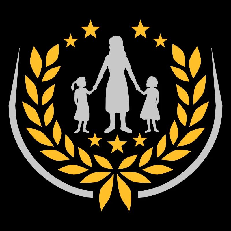 2 Töchter Mutter Lorbeerkranz