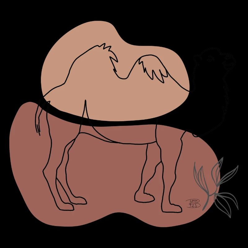 « Camel », Boho Line Art Design, série « Desert »