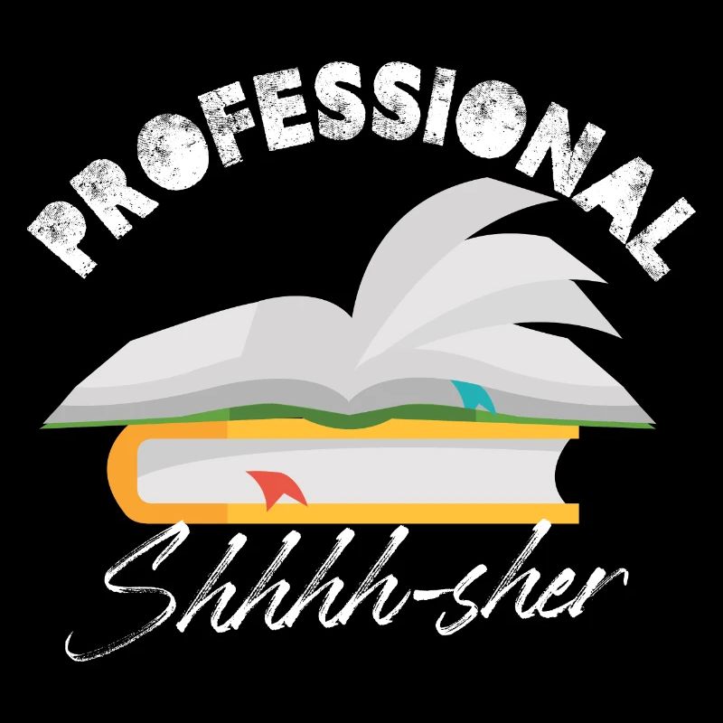 Professional Shhhh-Sher Bookworm Library Assistant