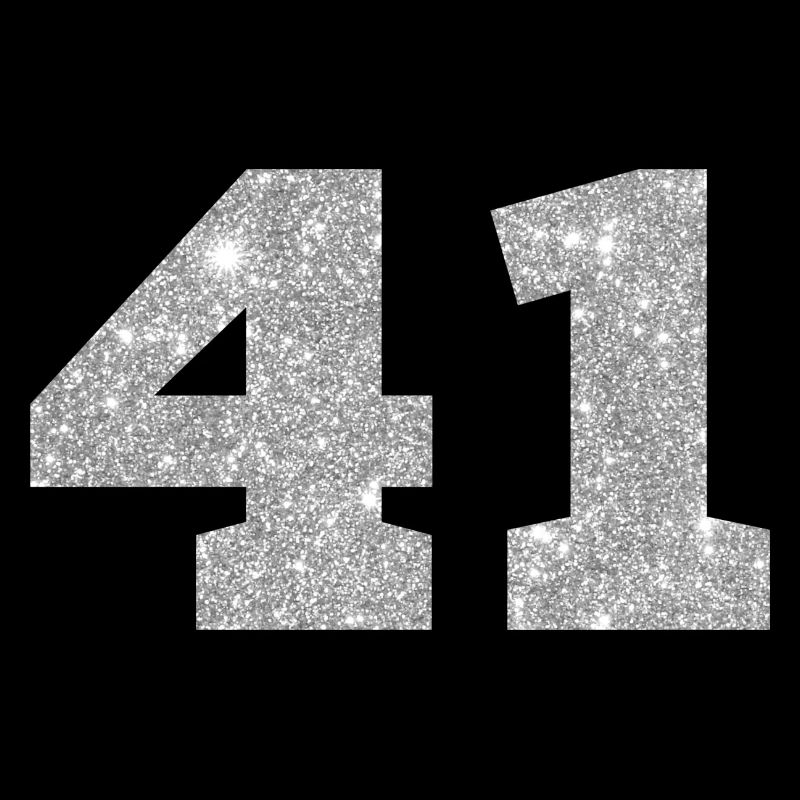 Nummer 41 Silberner Glitzer - 41. Jubiläum