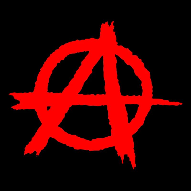 Anarchy / anarchy silhouette symbol in red