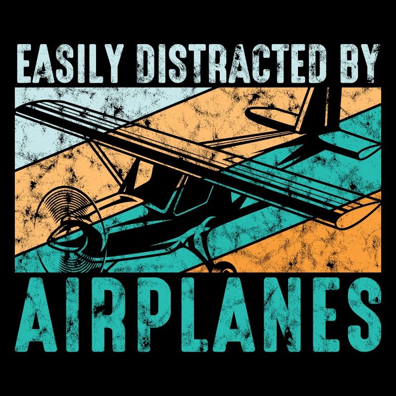 Easily Distracted By Airplanes Aviation Pilot