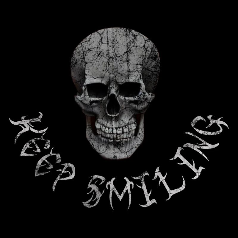 Keep Smiling Halloween Scull funny saying