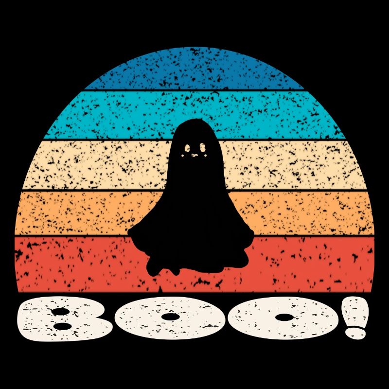 Retro vintage Sunset Halloween Ghost