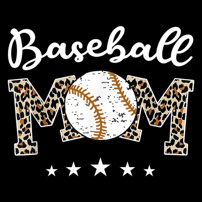 Softball Baseball Mama Leopard Tee Muttertag