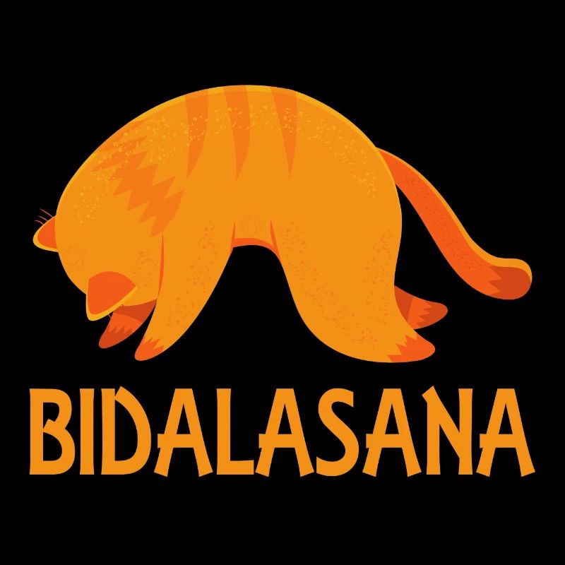 Refroidir les cadeaux de chat de gingembre de yoga de posture de chat de Bidalasana