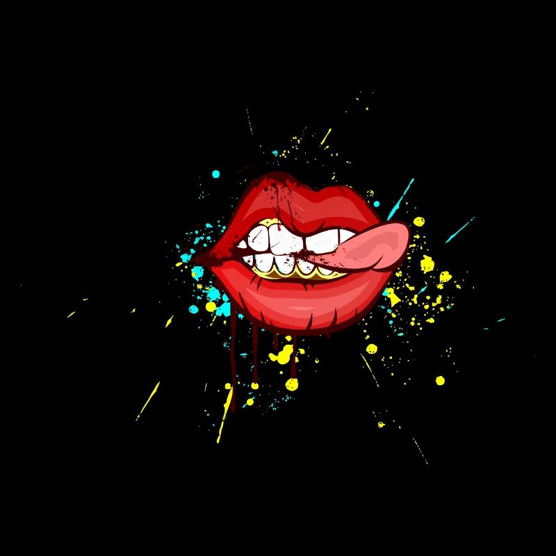 Graffiti art drawing: Human Lips