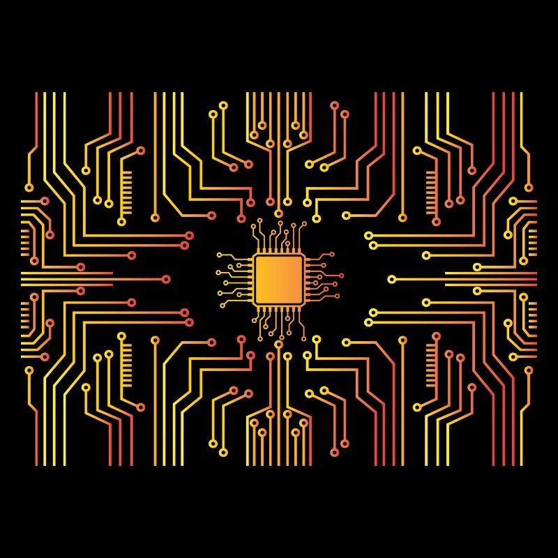 Circuit board core CPU heart pc coder geek