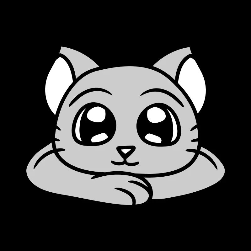 Süße Katze Guckt Glücklich Lächelndes Kätzchen Fun