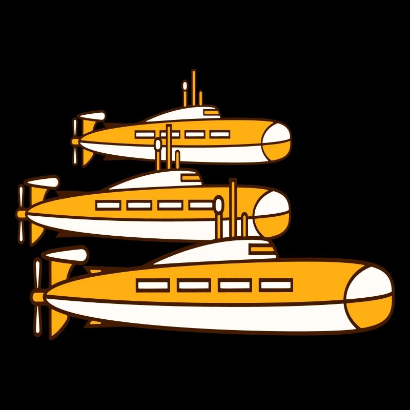 3 Submarines Fleet Three Squadrons Group Team Crew