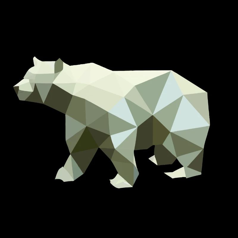 Bear, Polygon, Angular, Hiking, Trees, Animal, Mountains, Nature