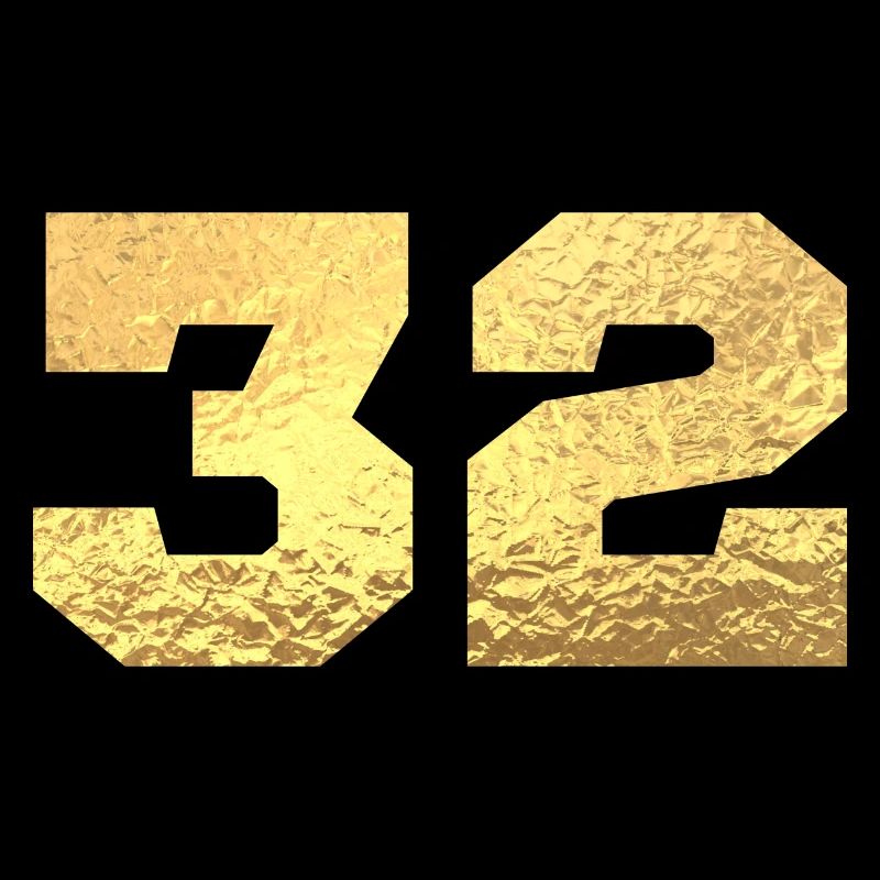 Numéro 32 paillettes doré - 32e anniversaire