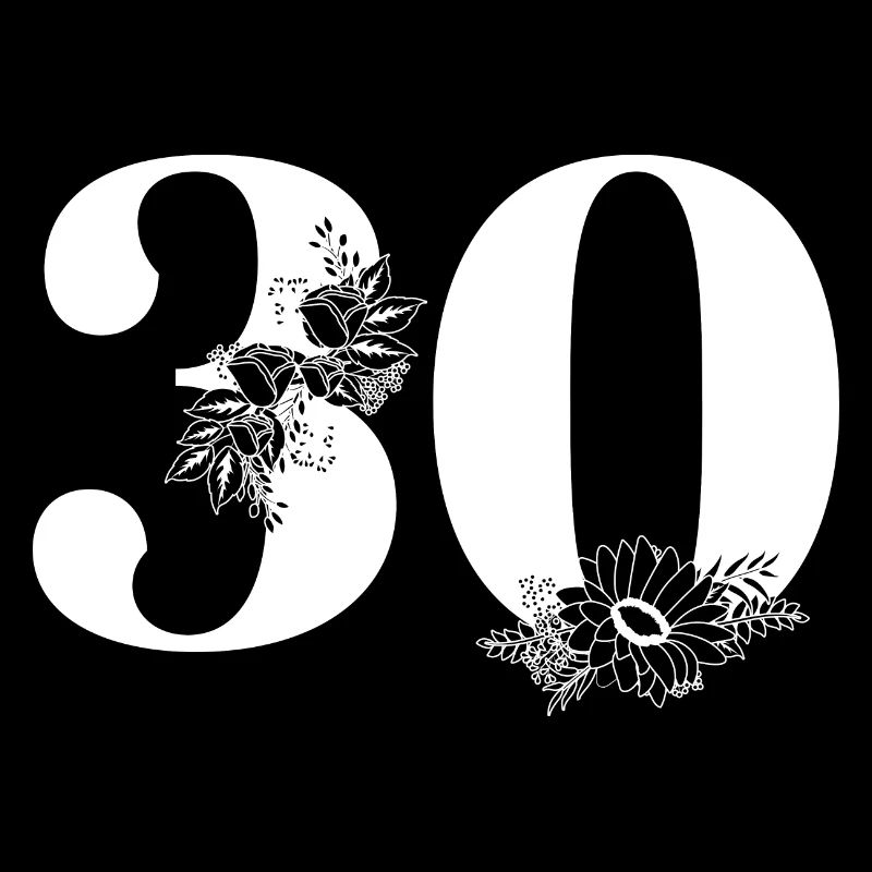 Nummer 30 Schwarze Blumen - 30. Blumenjubiläum
