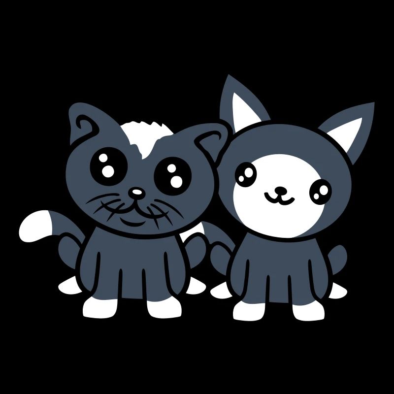 2 chats amis équipe équipage deux chatons de compagnie