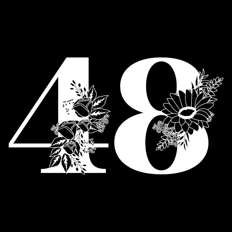 Nummer 48 Schwarze Blumen - 48. Blumengeburtstag