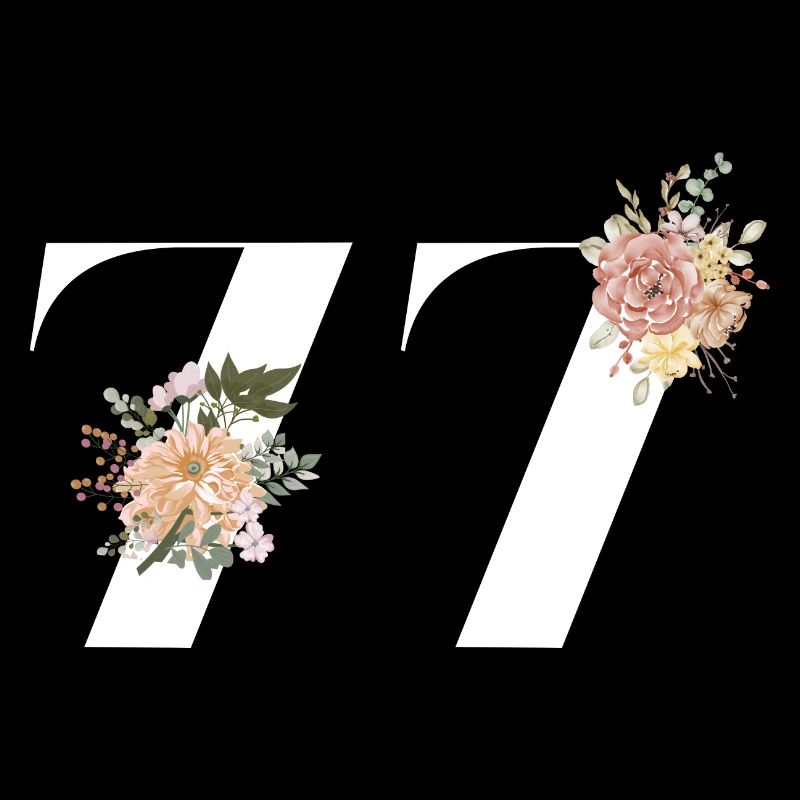 77e anniversaire fleuris (Cadeau de 77 ans)