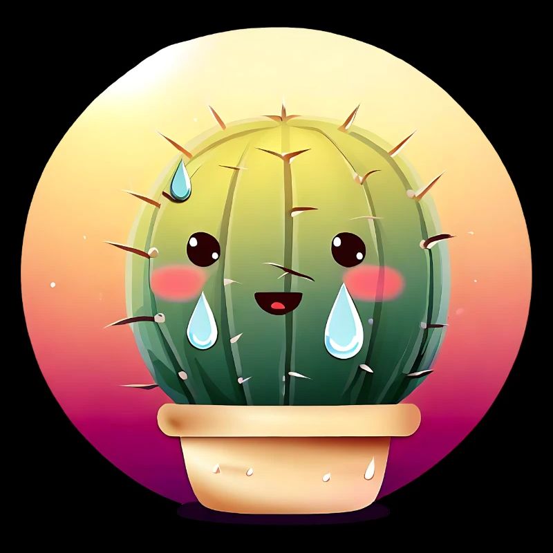 Transpiration du cactus au coucher du soleil