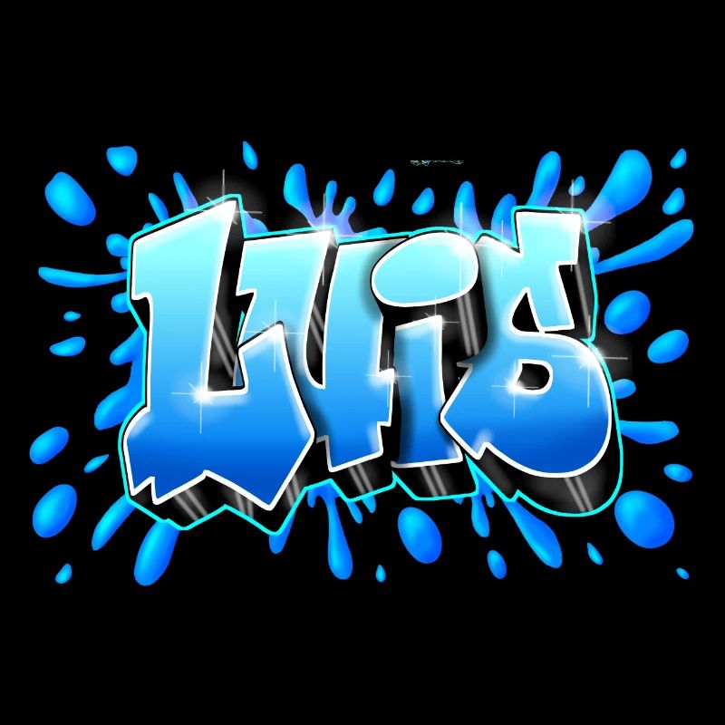Luis graffiti name splash printable on everything