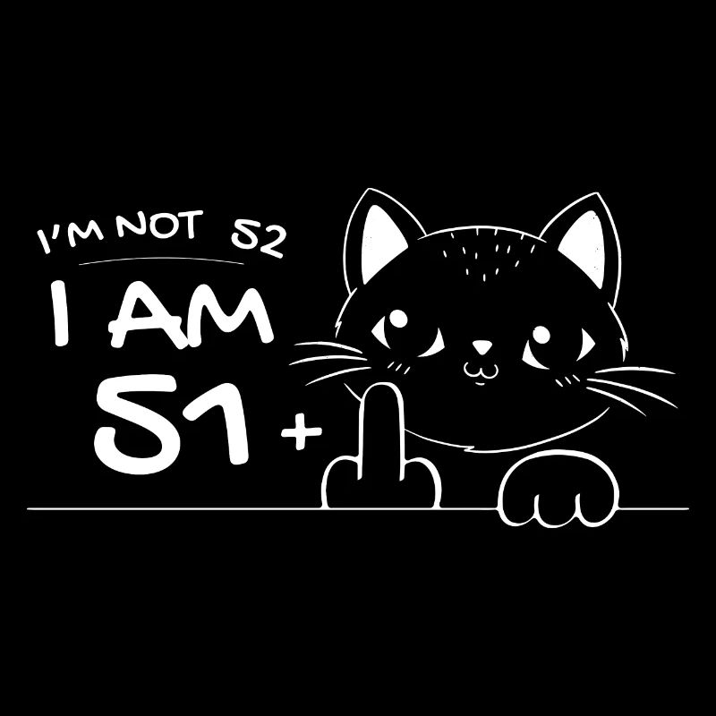 Ich bin nicht 52, ich bin 51 plus 1 Mittelfinger Katzenflipp