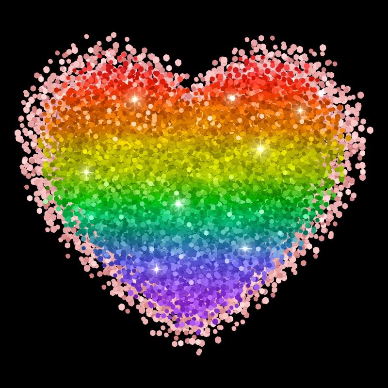 Rainbow Glitter Heart