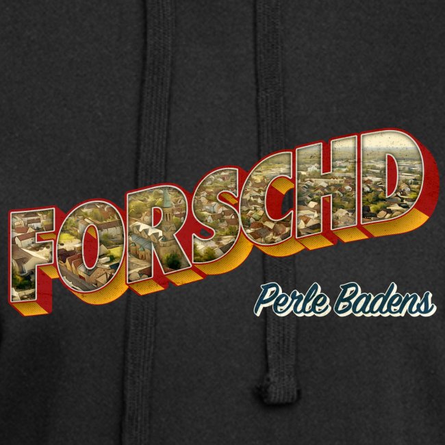Forschd - Perle Badens - Vintage-Logo mit Luftbild