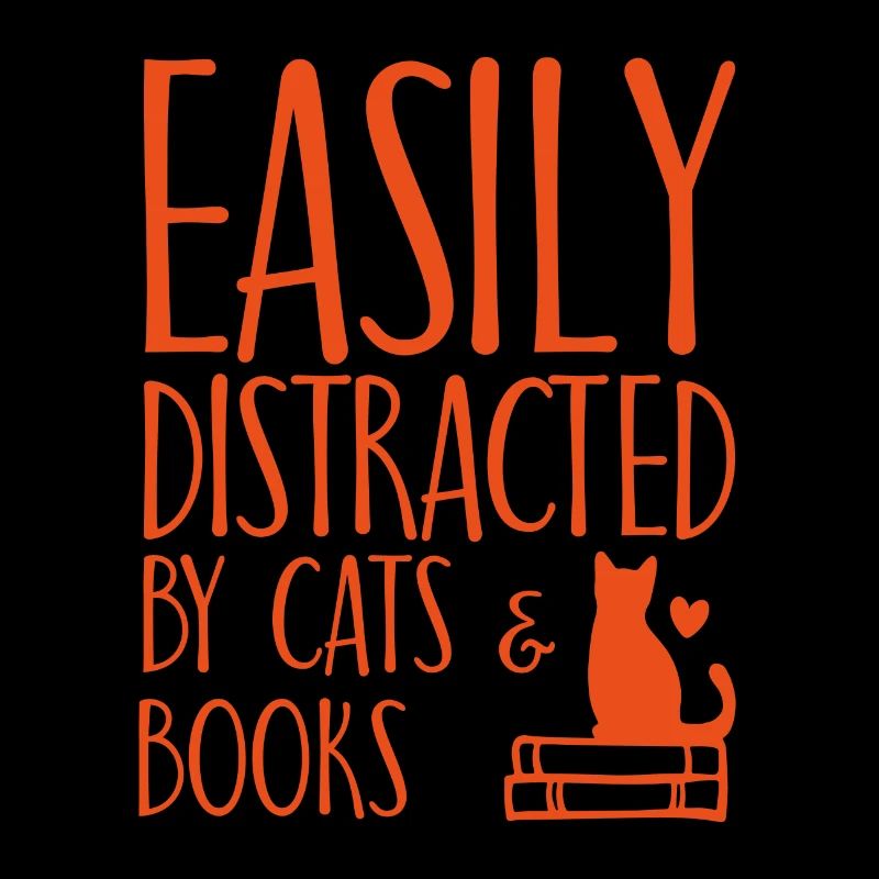 Buch lesen Katzen Silhouette Spruch Geschenk