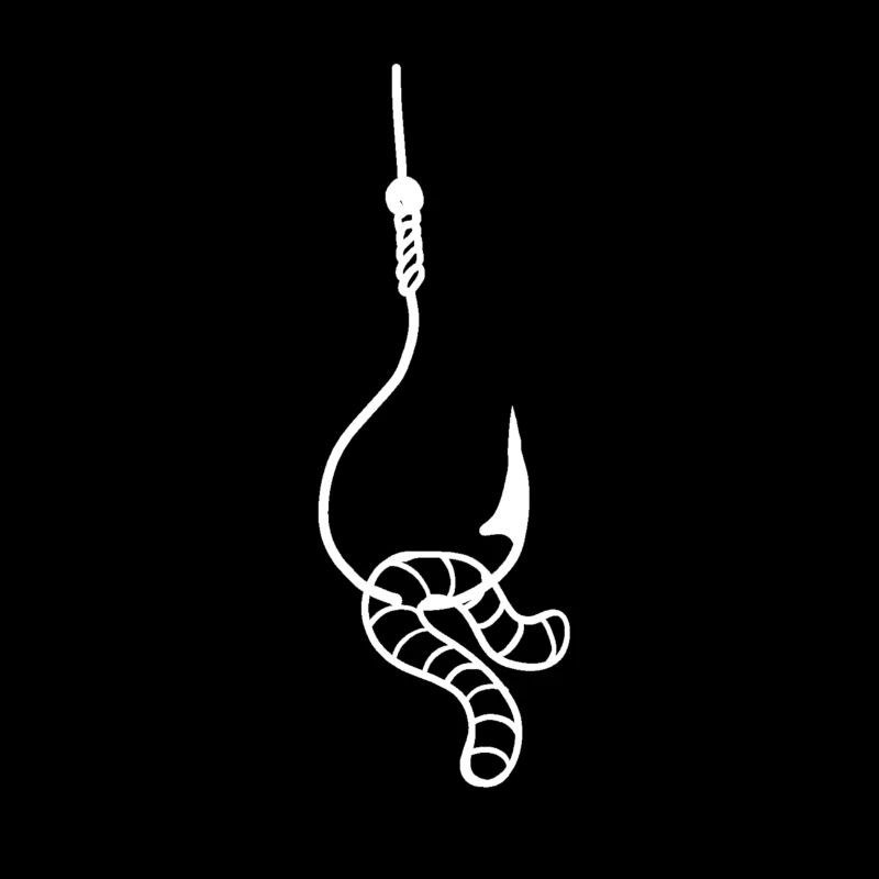 Fish hook with worm - gift idea for worm anglers