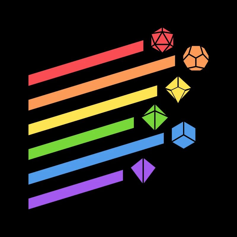 Rainbow Polyhedral Dice Set Tabletop RPG
