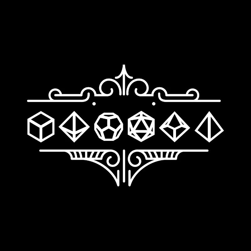 Vintage Retro Polyhedral Dice Set Tabletop RPG