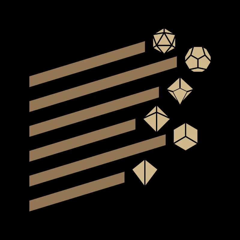 Brown Polyhedral Dice Set Tabletop RPG Retro