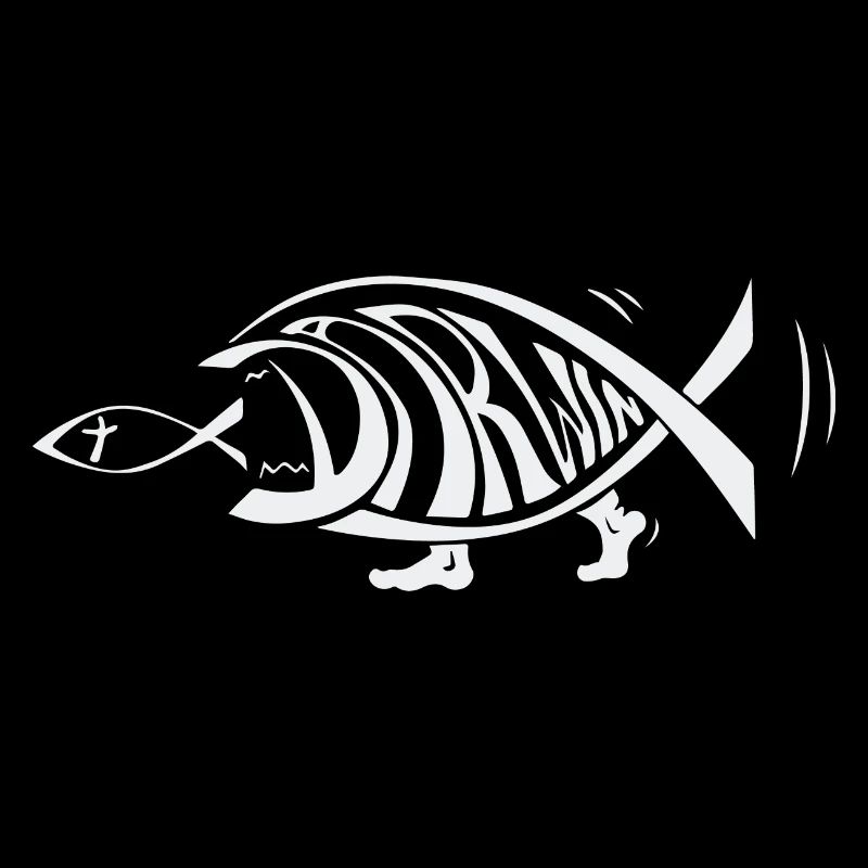 Darwin poisson mangeant des poissons de Jésus évolution drôle