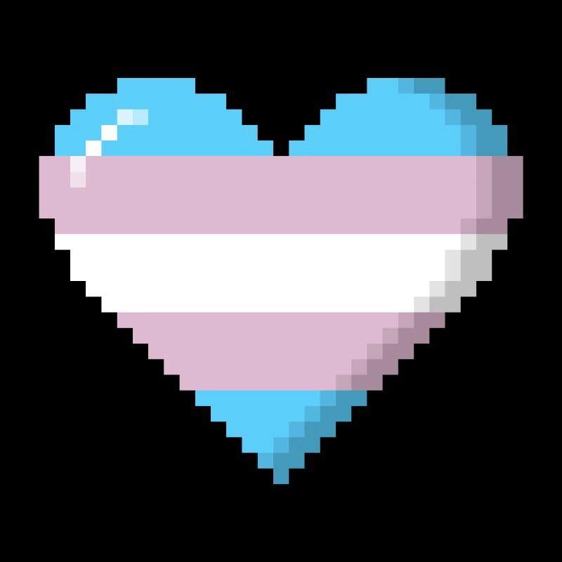 Transgender Pride 8Bit Pixel Herz