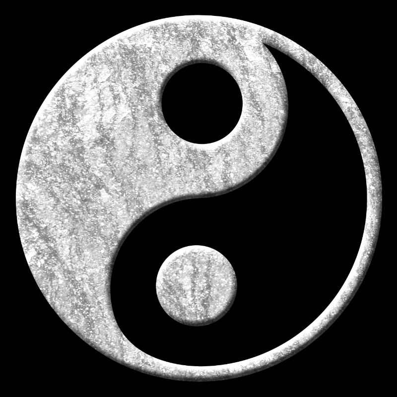 Yin Yang Stein Weiß 3D Effekt