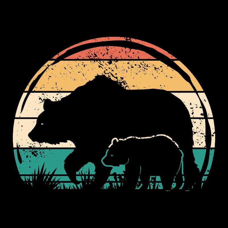 Ours avec enfant - ours père mère avec oursons