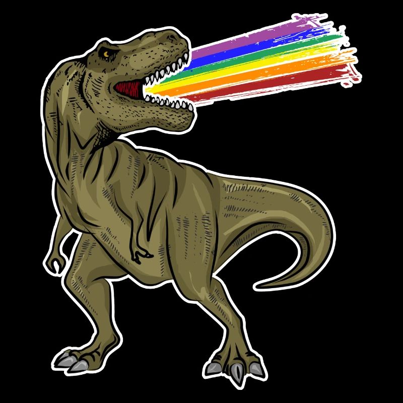 T-Rex Regenbogen Laser Uhrzeit Geschenkidee