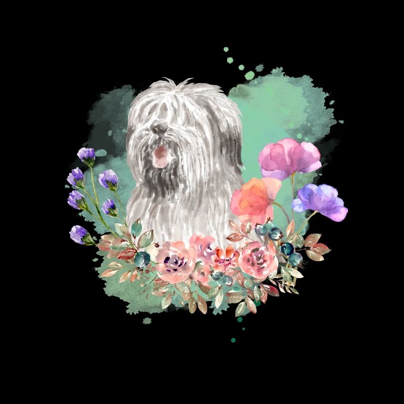 Briard Cottagecore Aquarelle Fleurs