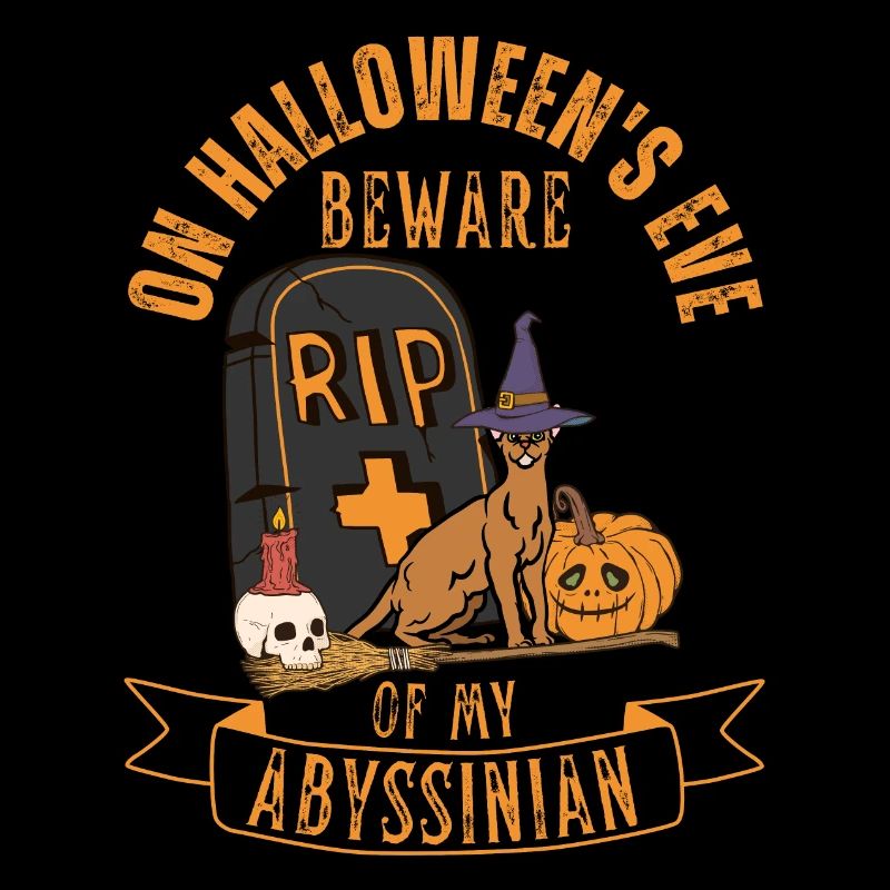Mignon et effrayant chat abyssin chat d’Halloween