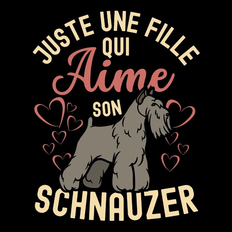 Amant de chien schnauzer mignon kawaii