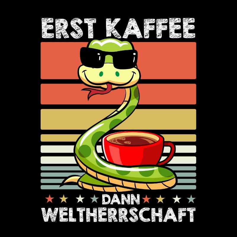 Schlange Sonnenbrille Kaffee