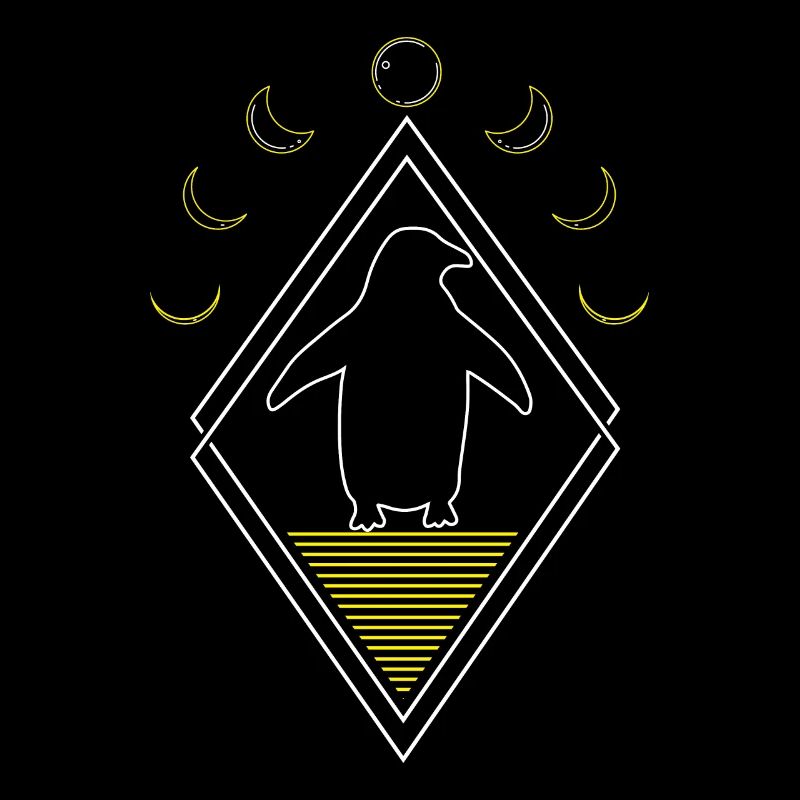 Pingouin Abstrait Phases de Lune