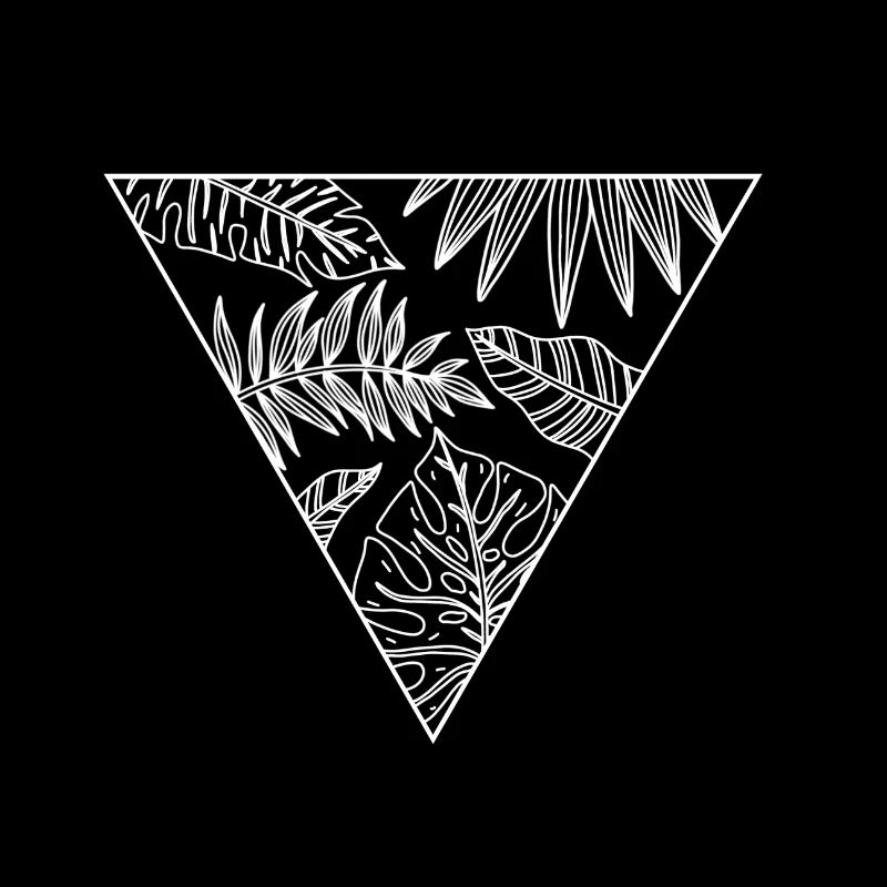Monstera, triangle, feuilles, jungle, été
