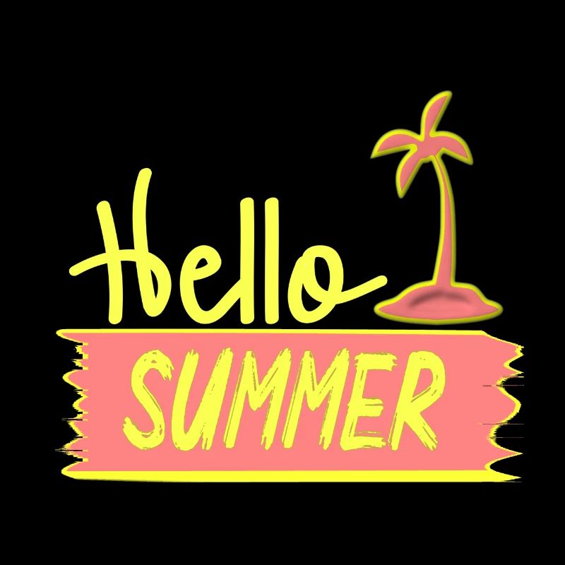 Hello SUMMER with palm tree for summer days
