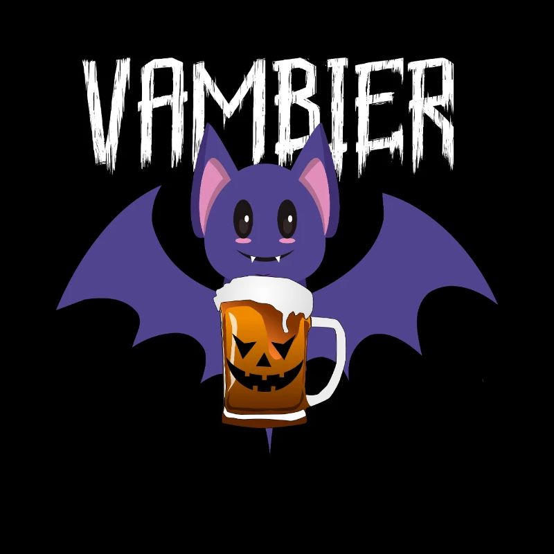 Vampire Bat Halloween Beer Drinking Outfit Top