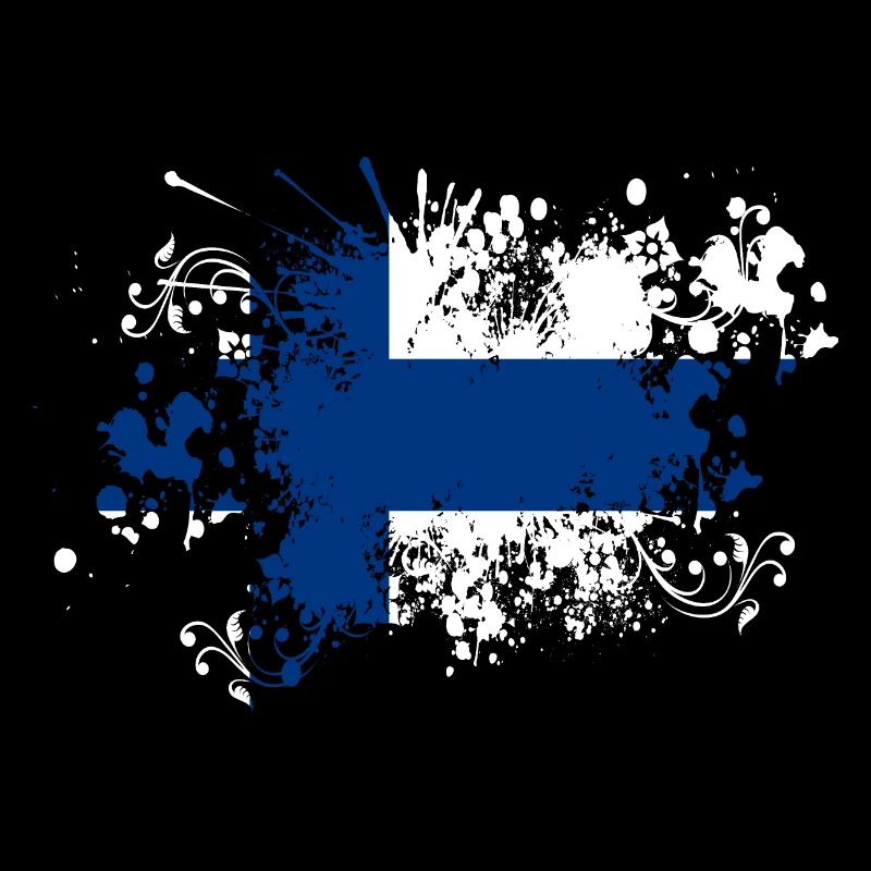 Finlande drapeau éclaboussures de peinture pays suomi blob
