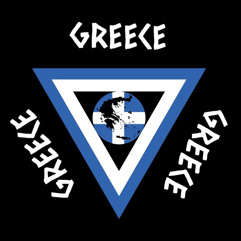 Greece flag triangle Athens Crete Kos
